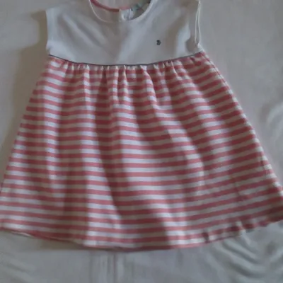 Robe rayée rose & blanche Obaïdi